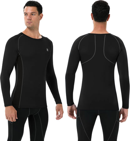 Compression Shirts for Men Long Sleeve Cool Dry Athletic Workout Tee Shirts Fishing Sun Shirts Sports Thermal Tights